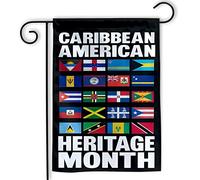 Drapeau Mois du patrimoine caribéen américain Jardin 30x45cm | Bannière résistant Drapeau De Jardin pour Patio Balcon Chambre à Coucher