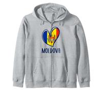 Drapeau moldave Patriotique Moldavie Mignon cœur pour Enfants Filles Sweat à Capuche