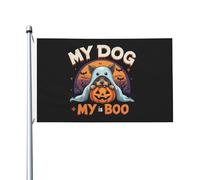 Drapeau « Mon chien est Boohalloween » 90 x 150 cm, bannière décorative double face pour jardin, tapisserie « Mon chien est Boohalloween » pour chambre