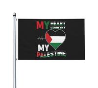 Drapeau Mon Cœur, Mon Pays, Ma Drapeau De Cour Pour Chambres | 150X90Cm Drapeaux Résistant Suspendre Drapeaux De Jardin Pour Clubs Dortoirs Drapeau De Jardin