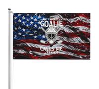 Drapeau Mon gardien de but préféré m'appelle maman Drapeaux 90X150cm | Résistants aux Intempéries Bunting Résistant à la Décoloration Drapeau Pirate pour Fête Jardin Maison (hockey sur