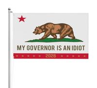 Drapeau « Mon gouverneur est un idiot » Californie 3x5, drapeau double face 3 plis, panneau de jardin