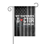 Drapeau Mon Médecin Préféré M'Appelle Papa Drapeau Militaire Lavable Renforcé Avec Bannière, Pour Les Défilés, Balcon, Jardin, 30x45cm