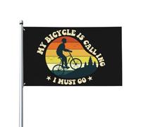 Drapeau « Mon vélo m’appelle, je dois y aller » - Couleurs vives et résistantes à la décoloration, polyester d