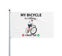 Drapeau « Mon vélo m’appelle, je dois y aller » - Couleurs vives et résistantes à la décoloration, polyester d
