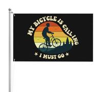 Drapeau « Mon vélo m'appelle, je dois y aller » 90 x 150 cm, impression recto verso, grande bannière extérieur
