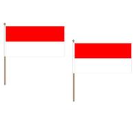 Drapeau Monaco 45x30cm HAMPE en bois - LOT DE 10 Drapeaux monégasque 30 x 45 cm - AZ FLAG