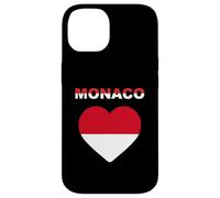 Drapeau Monaco Coeur Coque pour iPhone 14