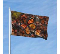 Drapeau monarque papillons de 0,9 x 1,5 m - Drapeau de jardin robuste double face - Grand drapeau de cour pour l'extérieur - Bannière de vacances avec œillets - Drapeaux d'extérieur - Décoration