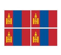 Drapeau Mongolie (4 fois 9.5x6.3cm) - Sticker/autocollant G