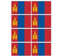 Drapeau Mongolie (8 fois 9.5x6.3cm) - Sticker/autocollant G