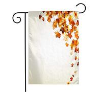 Drapeau Motif Automnal : Nombreuses Feuilles Mortes, Style Saisonnier, Avec Des Éléments Naturels Bruns Et Verts En Gros Plan. Décoratif Drapeaux Traditionnel Lavable Bannière, Pour 30X45Cm