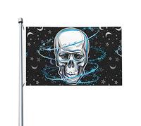 Drapeau Motif De Crâne Humain Sur Fond D'Espace Décoratif Drapeaux Décoration Traditionnel Bannière, Pour Balcon, Les Défilés, D'Intérieur, 90x150cm