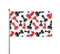 Drapeau Motif D'Échecs Imprimé Grand Drapeau Couleurs Vives Couleurs Resistant Exterieur Bannière, Pour Balcon, Les Défilés, D'Intérieur, 90X150Cm