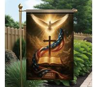 Drapeau Motif D'Oiseau Sacré Chrétien Drapeau Militaire Personnalisés Imprimé Bannière, Pour D'Intérieur, Les Défilés, Balcon, 30x45cm