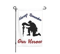 Drapeau Motif Du Soldat Noir Pour Le Jour Du Souvenir - Souvenons-Nous De Nos Héros Drapeau De Bienvenue Lavable Bannière, Pour Les Bureaux, Les Défilés, D'Intérieur, 30x45cm