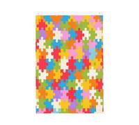 Drapeau motif puzzle autiste 0,6 x 0,9 m | Drapeau décoratif double face en polyester avec 2 œillets, bannière de cour pour jardin, porche, pelouse, terrasse, balcon