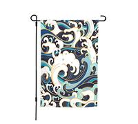Drapeau Motif Traditionnel Japonais De Vagues Bleues Et D'Éclaboussures D'Écume Drapeau Militaire Couleurs Vives Bannière, Pour D'Intérieur, Les Bureaux, Les Défilés, 30x45cm