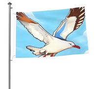 Drapeau mouettes volantes de 61 x 91 cm avec impression double face pour l'extérieur, les vacances, bannière cadeau avec œillets pour décoration intérieure et extérieure