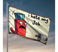 Drapeau mural amusant « I Hate My Job : The Sad Reality Of Work » - Décoration de chambre indépendante - Accessoires pour joueurs (30 x 45 cm)