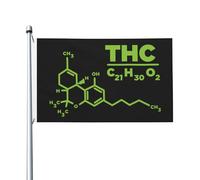 Drapeau mural de molécule de THC 3 x 5 pieds, drapeau d'extérieur avec œillet