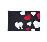 Drapeau mural décoratif imprimé Happy Valentine's Day2, bannière en polyester à bords cousus pour concerts de musique et fêtes