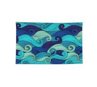 Drapeau mural décoratif imprimé vague de l'océan, bannière en polyester à bords cousus pour concerts de musique et fêtes