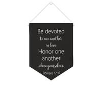 Drapeau mural en toile avec citation inspirante « Be Devoted to One Another in Love Honor One Another Above Yours » - Décoration murale - 25,4 x 30,5 cm - Cadeau de pendaison de crémaillère