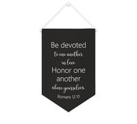 Drapeau mural en toile avec citation inspirante « Be Devoted to One Another in Love Honor One Another Above Yours » - Décoration murale - 25,4 x 38,1 cm - Cadeau de pendaison de crémaillère