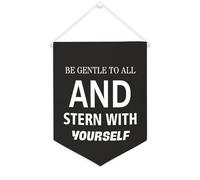 Drapeau mural en toile avec citation inspirante « Be Gentle to All And Stern with Yourself » - Décoration murale - 30,5 x 40,6 cm - Cadeau de pendaison de crémaillère