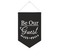 Drapeau mural en toile avec citation inspirante « Be Our Guest » - Bannière à suspendre pour la maison et le bureau - 25,4 x 38,1 cm - Cadeau de pendaison de crémaillère
