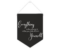 Drapeau mural en toile avec citation inspirante « Everything in The Universe Is within You. Ask All from Yourself » - Bannière murale à suspendre - 25,4 x 30,5 cm - Cadeau de pendaison de crémaillère
