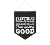 Drapeau mural en toile avec citation inspirante « Everything Will Line Up Perfectly When Knowing and Living The Truth » - Bannière murale à suspendre - 25,4 x 30,5 cm - Cadeau de pendaison de