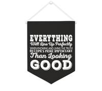 Drapeau mural en toile avec citation inspirante « Everything Will Line Up Perfectly When Knowing and Living The Truth » - Décoration murale - 30,5 x 40,6 cm - Cadeau de pendaison de crémaillère