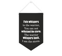 Drapeau mural en toile avec citation inspirante - Fanions Fate Whispers to The Warrior, You Can Not Withstand The Storm - Bannière murale à suspendre pour la maison et le bureau - 25,4 x 38,1 cm