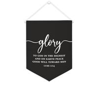 Drapeau mural en toile avec citation inspirante - Fanions Glory to God in The Higheat And on Earth Peace Good Will Toward Men - Décoration murale pour la maison et le bureau - 30,5 x 40,6 cm