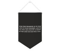 Drapeau mural en toile avec citation inspirante « For The Promise Is to You And to Your Children » - Bannière murale à suspendre - 25,4 x 38,1 cm - Cadeau de pendaison de crémaillère