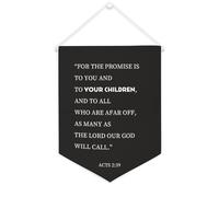 Drapeau mural en toile avec citation inspirante « For The Promise Is to You And to Your Children » Décoration murale 30,5 x 40,6 cm Bannière en toile Cadeau de pendaison de crémaillère
