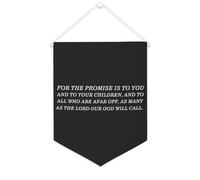 Drapeau mural en toile avec citation inspirante « For The Promise Is to You And to Your Children » Décoration murale 30,5 x 40,6 cm Bannière en toile Cadeau de pendaison de crémaillère