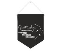 Drapeau mural en toile avec citation inspirante « Great Teachers Emanate Out of Knowledge, Passion and Compassion » - Décoration murale - 25,4 x 30,5 cm - Cadeau de pendaison de crémaillère