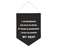 Drapeau mural en toile avec citation inspirante « I Am Distressed And Want to Speak » - Décoration murale - 25,4 x 30,5 cm - Cadeau de pendaison de crémaillère
