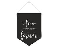 Drapeau mural en toile avec citation inspirante « I Love You Always And Forever » - Bannière à suspendre pour la maison et le bureau - 25,4 x 30,5 cm - Cadeau de pendaison de crémaillère