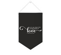 Drapeau mural en toile avec citation inspirante « Let All That You Do Be Done in Love » - Bannière à suspendre pour la maison ou le bureau - 25,4 x 38,1 cm - Cadeau de pendaison de crémaillère
