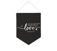 Drapeau mural en toile avec citation inspirante « Let All That You Do Be Done in Love » - Bannière à suspendre pour la maison ou le bureau - 25,4 x 30,5 cm - Cadeau de pendaison de crémaillère