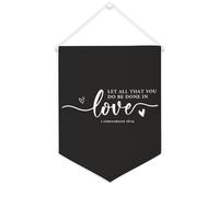 Drapeau mural en toile avec citation inspirante « Let All That You Do Be Done in Love » - Décoration murale - 30,5 x 40,6 cm - Cadeau de pendaison de crémaillère
