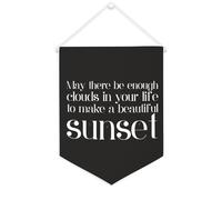 Drapeau mural en toile avec citation inspirante « May There Be Enough Clouds in Your Life to Make A Beautiful Sunset » - Décoration murale à suspendre - 30,5 x 40,6 cm - Cadeau de pendaison de