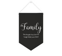 Drapeau mural en toile avec citation inspirante - Motif famille « The People You Live For Laugh With Love Most » - Décoration murale - 25,4 x 38,1 cm - Cadeau de pendaison de crémaillère