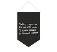 Drapeau mural en toile avec citation inspirante « No King Is Saved by The Size of The Size of » - Décoration murale - 25,4 x 38,1 cm - Cadeau de pendaison de crémaillère