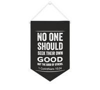 Drapeau mural en toile avec citation inspirante « No One Should Seek Their Own Good,but The Good of Others » - Bannière murale à suspendre - 25,4 x 38,1 cm - Cadeau de pendaison de crémaillère