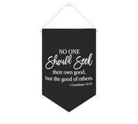 Drapeau mural en toile avec citation inspirante « No One Should Seek Their Own Good,but The Good of Others » - Bannière murale à suspendre - 25,4 x 38,1 cm - Cadeau de pendaison de crémaillère